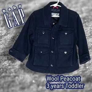 𝅺baby Gap Navy Wool Winter Peacoat Size 3T